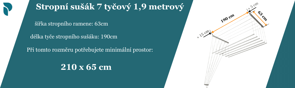 Sušák 7 tyčový 1,9 metrový